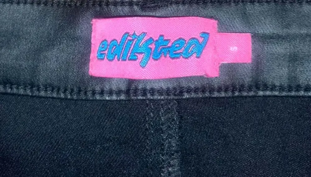 Edikted Black Faux Leather Flare Pants Size XS/S Y2K Indie Sleaze Goth Aesthetic